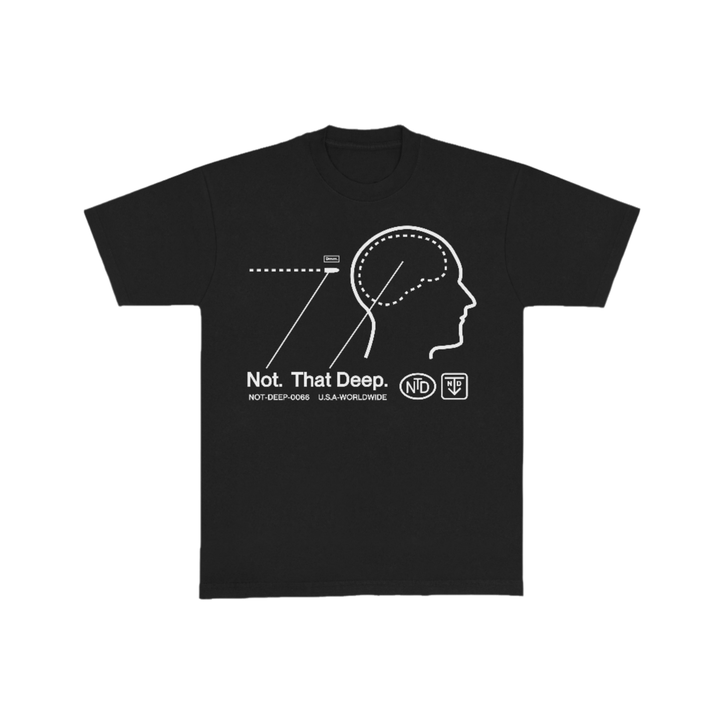 Black Headshot Tee - NOT THAT DEEP