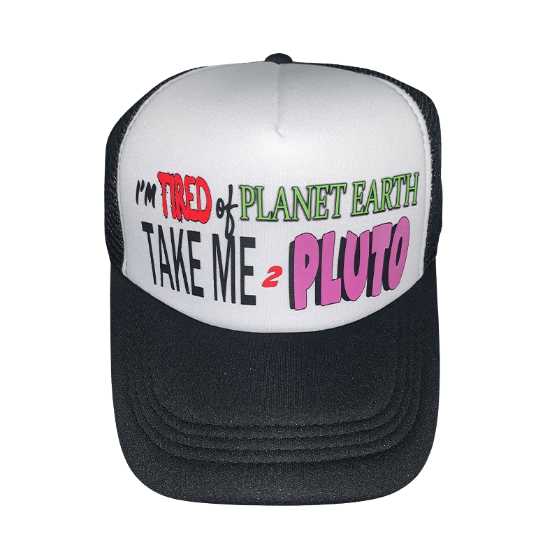 Black "PLUTO" Trucker Hat - NOT THAT DEEP