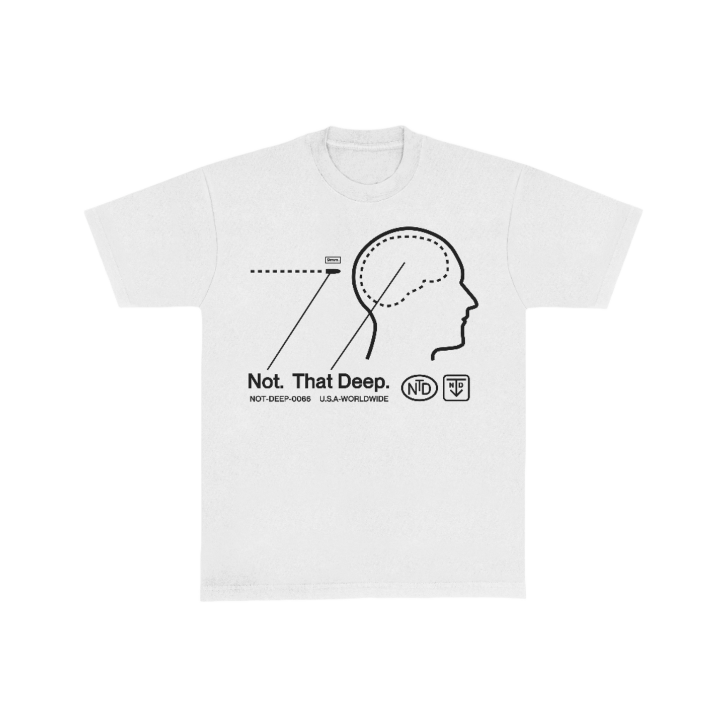 White Headshot Tee - NOT THAT DEEP