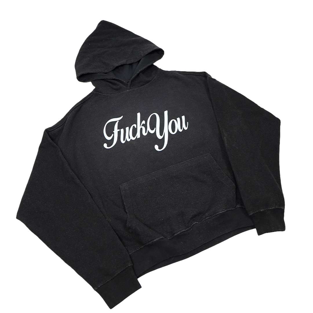 Black Faded Fuck You Hoodie