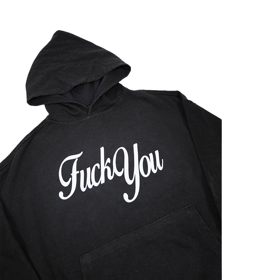 Black Faded Fuck You Hoodie