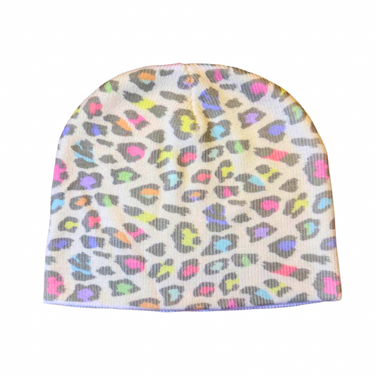Rainbow Cheetah Beanie