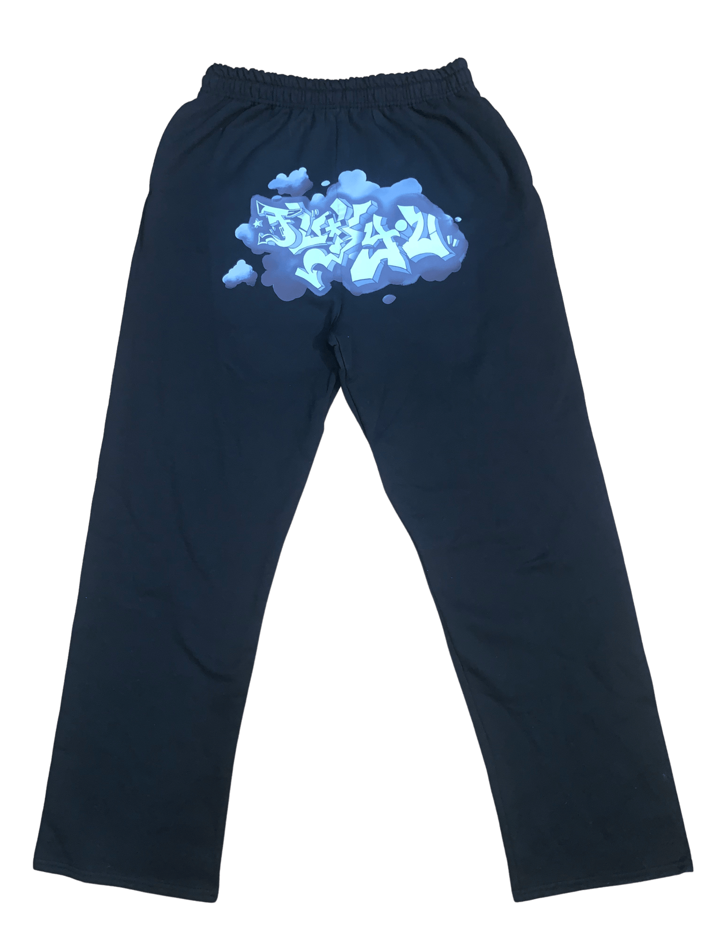 Smoke Grey Fuck You Graffiti Sweatpants - NOT THAT DEEP