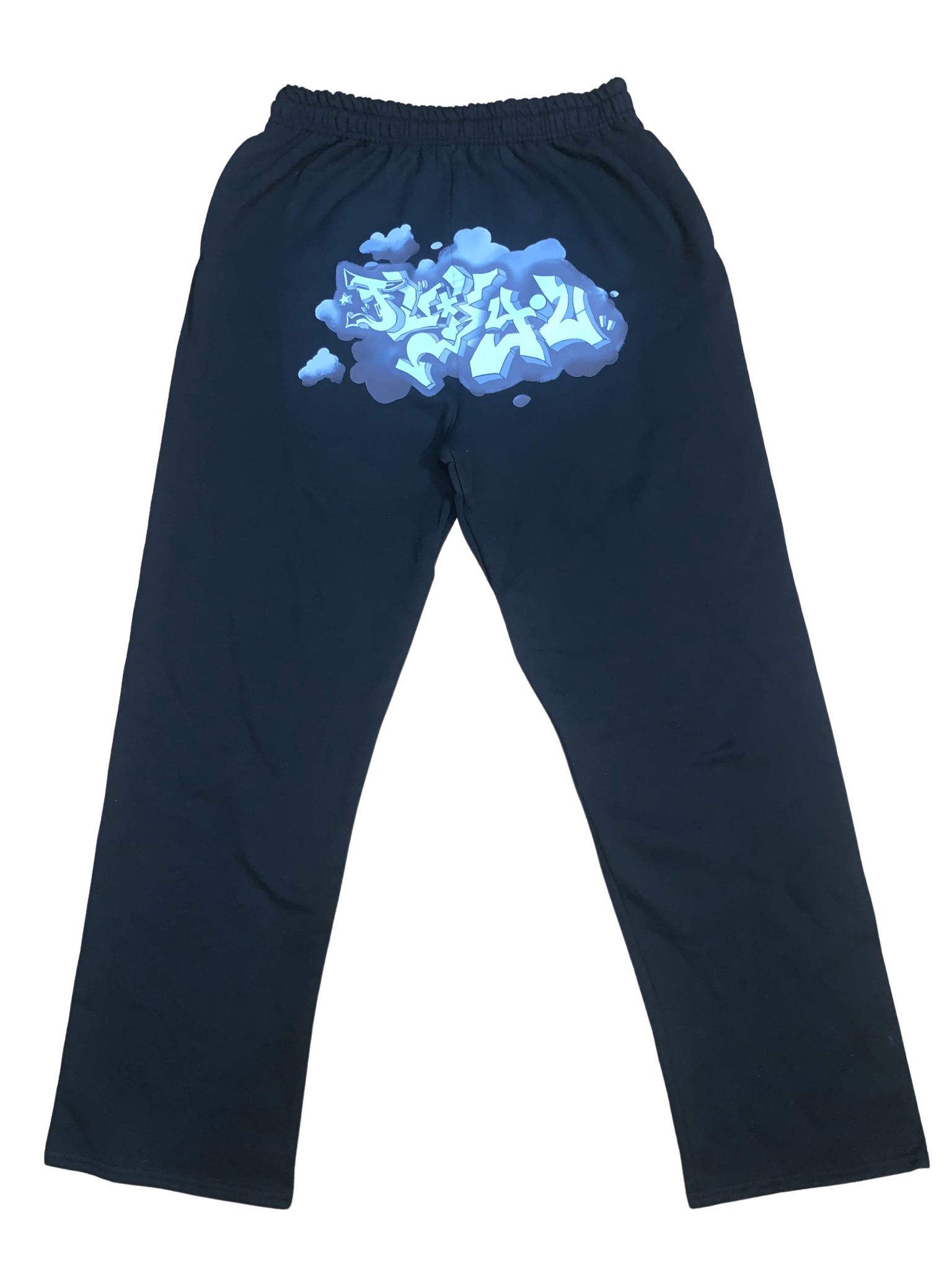 Smoke Grey Fuck You Graffiti Sweatpants - NOT THAT DEEP