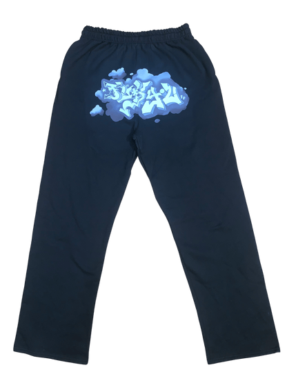 Smoke Grey Fuck You Graffiti Sweatpants - NOT THAT DEEP